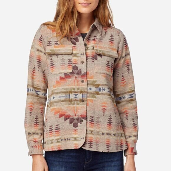 Pendleton jacquard Wool Shacket Board shirt Aztec Southwestern tunic Jacket XL - Picture 2 of 13
